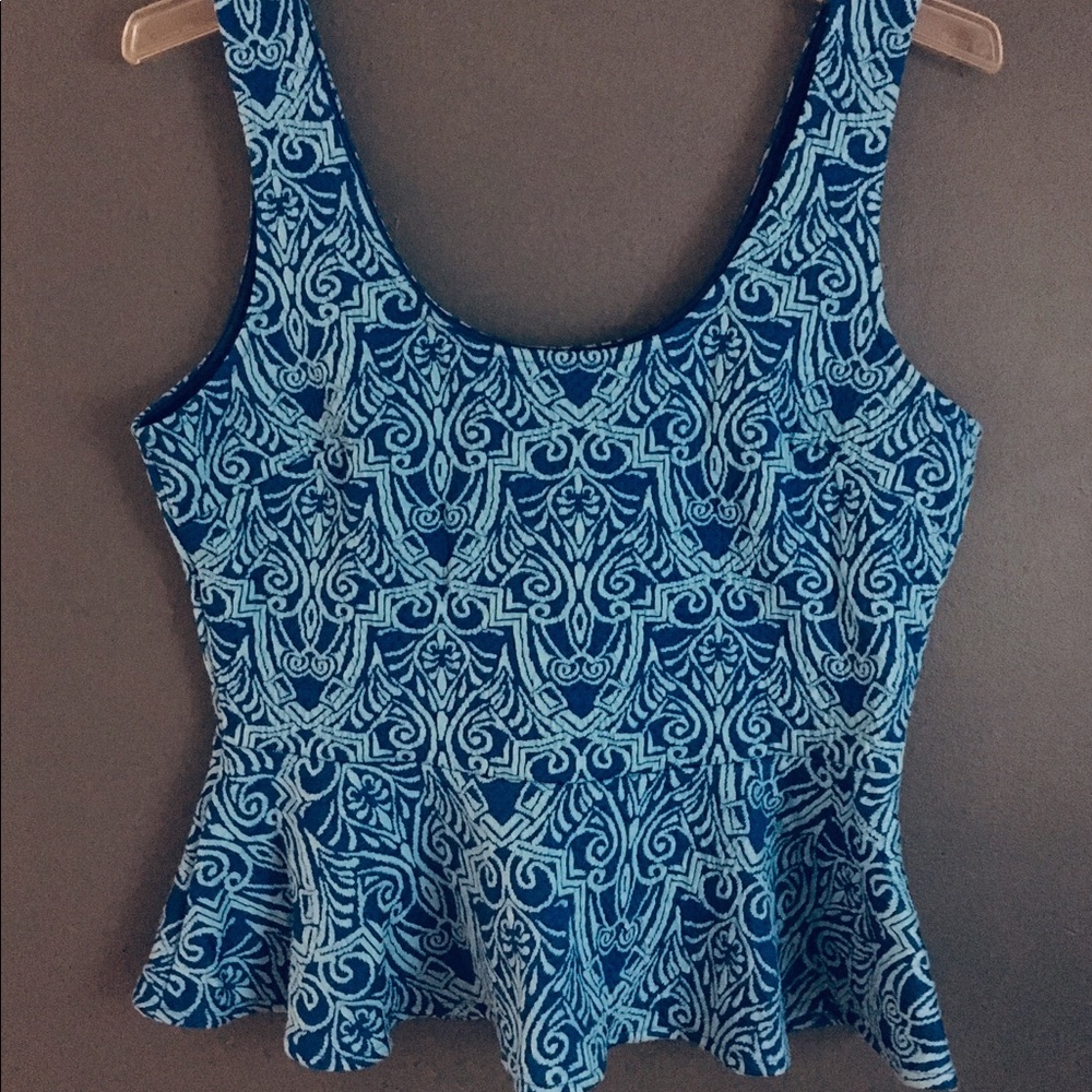 Jacquard Peplum Tank Top BEBE
